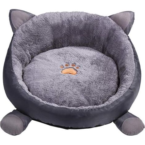 Panier Pour Chat Et Chiot - Nid Douillet Avec Oreilles 3D En Peluche - Matelas Rembourré Lavable - Dimensions L 40 x 35 x 15 Cm - Pour Animaux Jusqu'à 5 Kg (1/3)