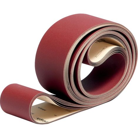 Abrasifs en bandes longues papier grains oxyde d'aluminium KP222 larg 120mm long 7,2m grain 80 en boîte de 10 - VSM