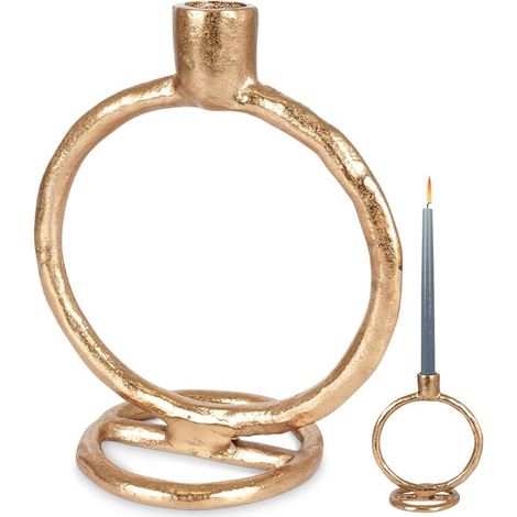 Goldener Aluminium-Kerzenständer, 19 cm (1/5)