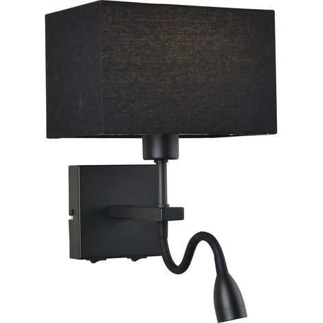 Italux Norte Wandleuchte, modern, matt schwarz, WL-1122-2-BL-BM-RC-BL