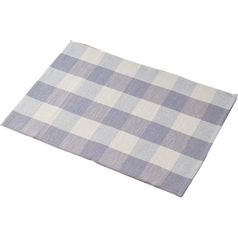 Tapis À Carreaux - Coton Tissé - Pour Intérieur Et Extérieur - Style Vintage Ferme - Lavable En Machine - 1 Pièce (1/5)