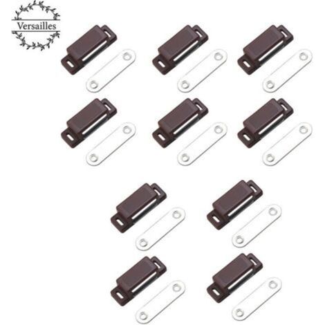 Ahlsen – Loqueteau magnétique puissant – Force de maintien 4kg – Lot de 10 – Pour meubles en bois – Installation facile avec vis fournies (1/5)