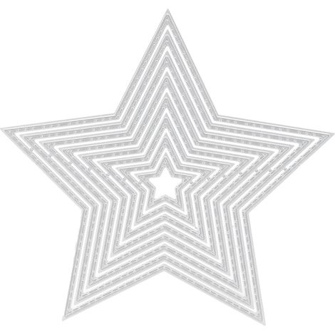 Metal Cutting Die Fivepointed Star Shape Emboss Stencil Album Decorative Etched Dies for DIY Craft Paper Card Making (1/5)