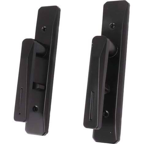 Poignées de porte rectangulaires verrouillables, poignées de porte réversibles pour salle de bain, chambre ou bureau, noir (1/5)