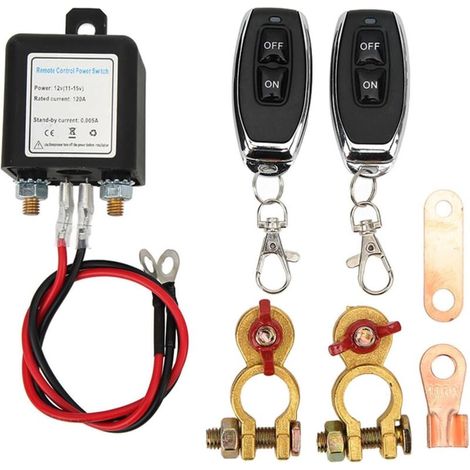 Interruttore di disconnessione batteria remoto da 12 V 200 A, interruttore antifurto per auto con due telecomandi wireless per camion e barche
