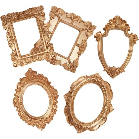 Lot de 5 Petits Cadres Photo Vintage en Résine Synthétique pour Affichage Bijoux et Fleurs Pressées, Style Rétro Chic pour Décoration de Table (1/5)