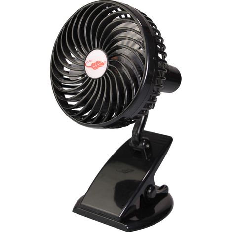 Mini ventilateur pince USB rechargeable, 4 pales 3 vitesses portable noir (1/5)