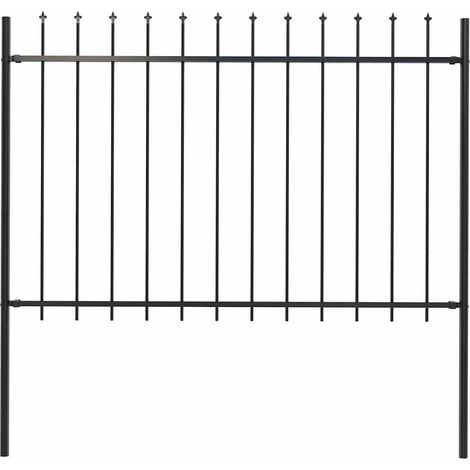 Vidaxl – Clôture de jardin en acier thermolaqué 181 x 120 cm – Avec pointe de flèche – Matériel de montage inclus – Barrière périmétrique robuste