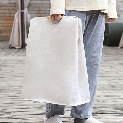 Grand panier à linge pliable et imperméable avec poignée en bois pour la salle de bain, dimensions 40 cm (1/5)