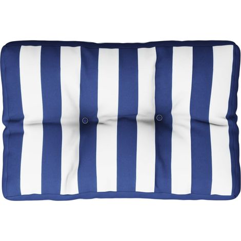 Palettenkissen Blau Weiß Gestreift 60x40x12 cm Stoff vidaXL (1/5)