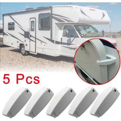 5x Clips de crochet de loquet porte de bagage Support blanc de porte de coffre pour camping-car de remorque RV (1/4)