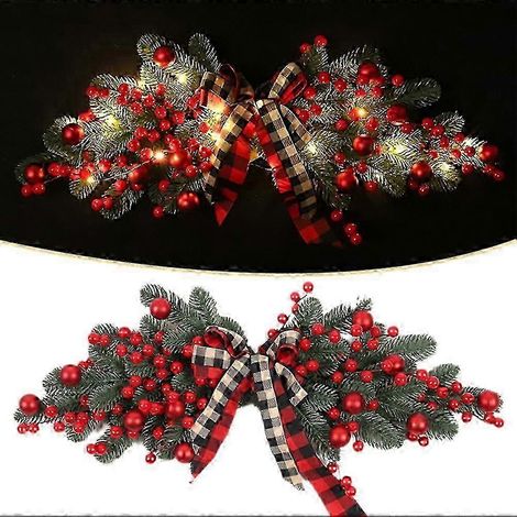 Guirlande de Noël lumineuse artificielle avec nœud en ruban (1/5)