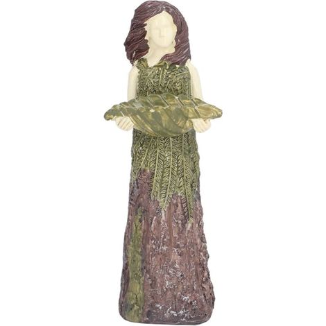 Fairy Statue Bird Feeder Resin Attractive Beautiful Goddess Statuary Bird Feeder for Outdoor Gardens (1/5)