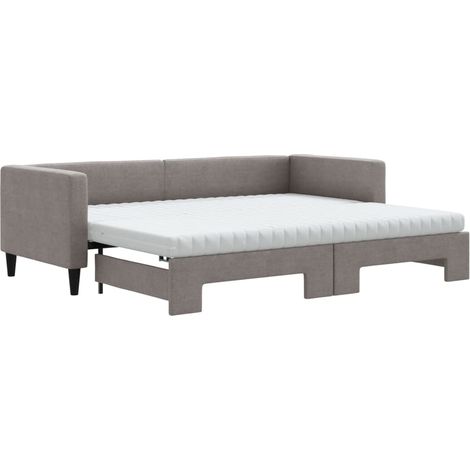 Maison Exclusive - Divano Letto Estraibile con Materassi Tortora 80x200 cm Tessuto