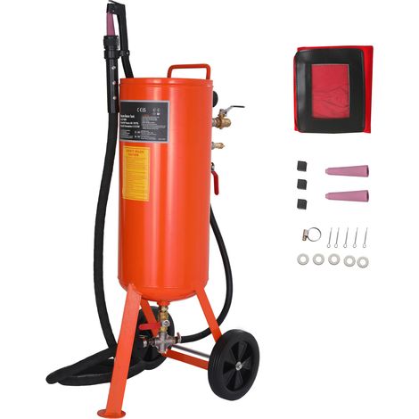 Mophorn 10 Gallonen Hochleistungs-Sandstrahler,tragbarer Hochdruck-Strahlbehältermit 60–110 PSI,Luft-Sandstrahl-Setmit 2 Keramikdüsen und 7,5 Fuß langem Schlauch zum Entfernen von Flecken