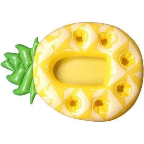 Inflatable Drink Holder 84 x 48 x 16 cm, Pool Bar for Swimming Pool, Floating Cup Holder with Porous Seal, PVC Material, for Adults and Teens (Pineapple) (1/5)