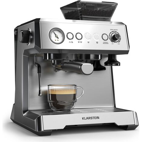 Klarstein GrandPresso - Macchina del caffè Macina di precisione Ugello del vapore Portafiltro Indicazione della pressione 20 bar (1/5)
