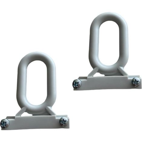TENDAGGIMANIA® Ganci per Tende da Sole a Caduta - in PVC - 1 Coppia di Ganci universali Completa di Viti- Colore Grigio