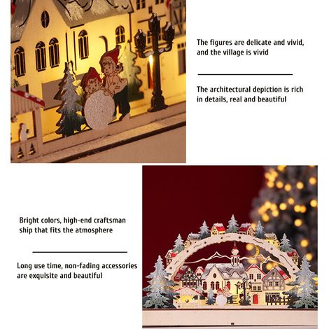 Maison de Noël LED, forêt de Noël, village de Noël en bois pour décorations de vitrines de centres commerciaux (1/5)