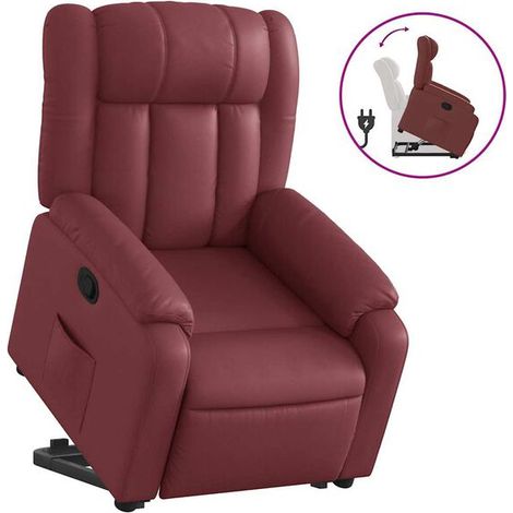 Fauteuil inclinable en similicuir bordeaux (1/5)