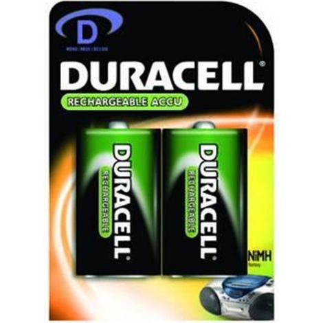 BATTERIA PILA RICARICABILE TORCIA (D) - 2 PZ - DURACELL - FER  99509