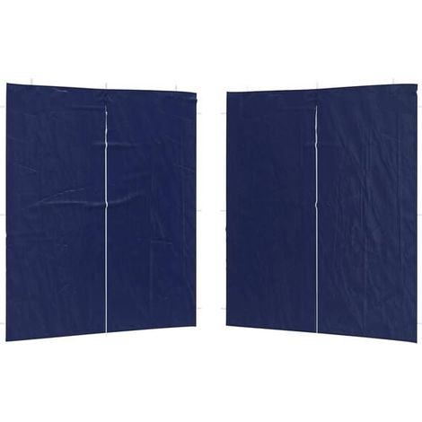 Panneau mural pour tente de réception, lot de 2, bleu, 200 x 195 cm, PE et acier. (1/5)