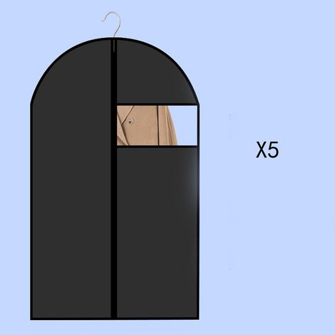 Lot de 5 housses à vêtements en PEVA 60x120cm Housse de Protection pour Vêtements anti Poussière Imperméables avec zipHousse Vetement à Suspendre (1/5)