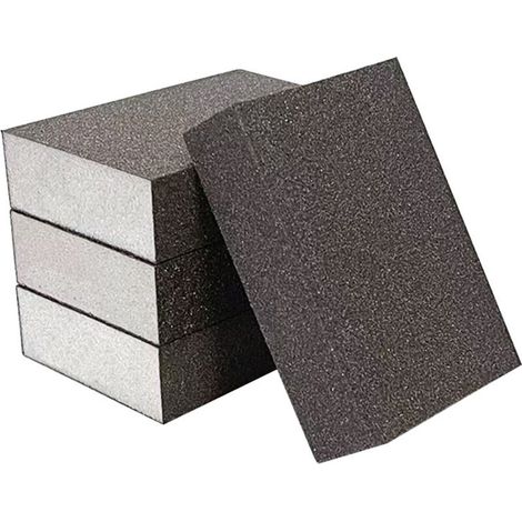 Quatre Faces Cale a Poncer, Eponge Abrasive de Polissage, Eponge de Ponçage pour Bois Métal Peinture, Set d'éponges à Grain, Bloc de Abrasif Manuel en Argile, Utilisation Humide et Sèche.