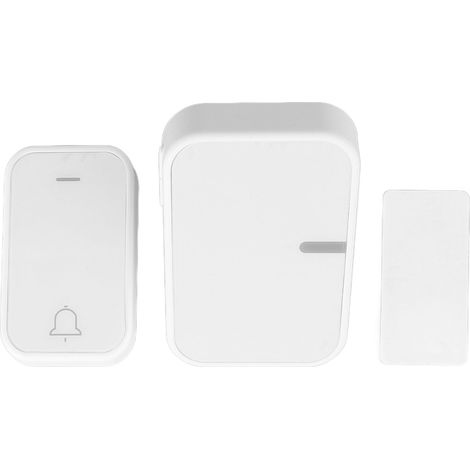 Carillon sans fil autonome étanche, prise EU 100‑230V, générateur sans pile, sécurité maison, blanc (1/5)