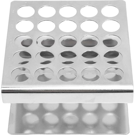 Rack de Tubes à Essai en Acier Inoxydable de 25 Trous - Organisateur de Porte-Rangement de Forme z, s'adapte à des Tubes à Essai ≤ 17 Mm de Diamètre pour Le Laboratoire, L'école (1/5)