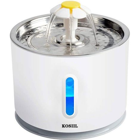 Fontaine à Eau pour animaux, compagnie distributeur à eau arrêt auto avec filtre remplaçable électrique et silencieuse,Gris,2.4L (1/4)