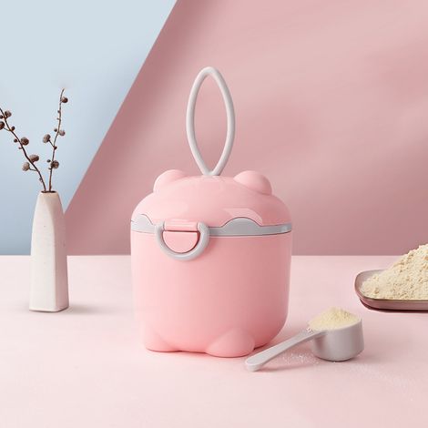 Distributeur Lait En Poudre - Couvercle Hermétique Avec Joint Silicone - Compartiment Cuillère Intégré - Pour Voyages Et Sorties Avec Bébé - 1 Pièce (1/5)