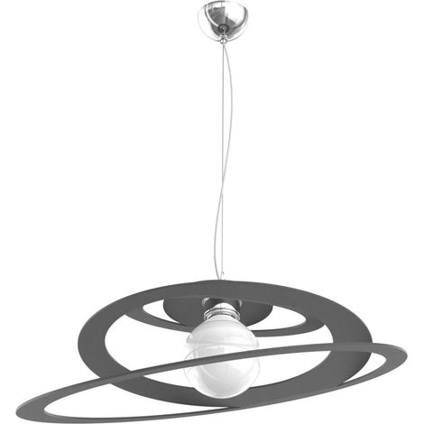 Lampadario moderno metallo top light bungee 1197 s50 e27 led lampada soffitto, finitura metallo grigio-antracite