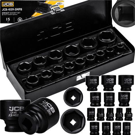 JCB Nasadki Udarowe Set 15 Douilles 10-32 mm Acier (1/3)