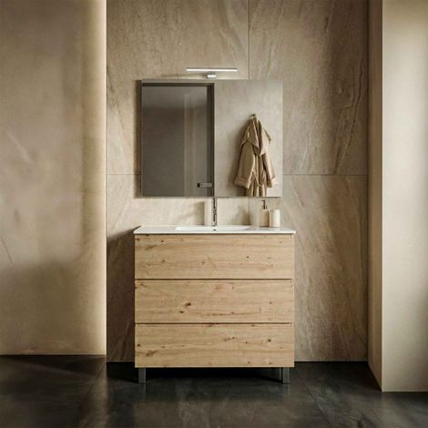 Mobile bagno a terra 80cm rovere cartagena 3 cassetti armony
