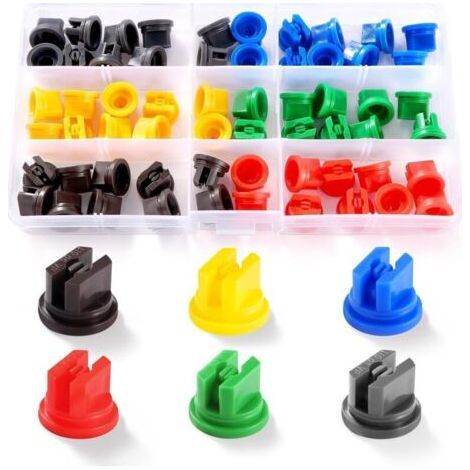 60 Pieces 110 Degree Plastic Spray Nozzles, Flat Fan Spray Nozzles, Plastic Agricultural Spray Nozzle Replacement, for Spraying Weeding (1/4)