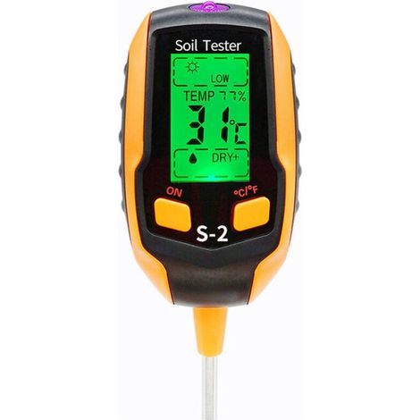 Sol Ph mètre 5-en-1 testeur de sol humidité numérique plante thermomètre Test humidimètre pour plantes en pot jardins pelouses