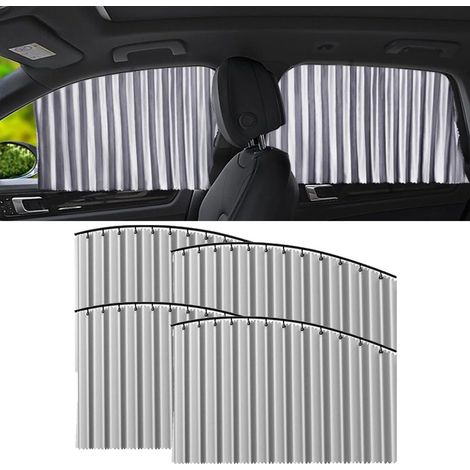 Lot de 4 pare-soleil voiture enfant – stores de vitres latérales – protection UV – écran occultant pour bébé avec protection intimité (1/5)