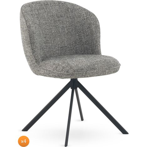 Ensemble de 4 chaises recouvertes de tweed vert moucheté (1/5)