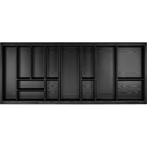 ORGA-BOX Junker Slim Besteckeinsatz 1125 x 476 mm Lavagrau mit Perlstruktur für 120er Schränke Küchen Besteckkasten passgenau für SO SLIM Schubladensystem (1/4)