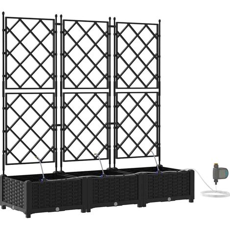 Maison Exclusive - Vaso da giardino 3 pcs Nero 120 x 40 x 126 cm Plastica