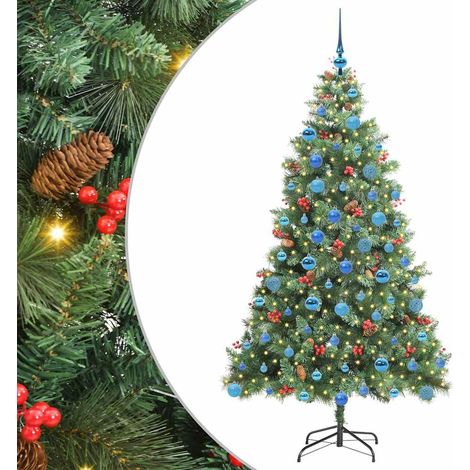 Künstlicher Weihnachtsbaum 300 LEDs Warmes Weiß PVC und Metall vidaXL (1/5)