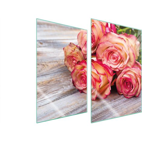 PIASTRA PROTETTIVA IN VETRO PER CUCINA 2x35x52 ROSA (1/5)