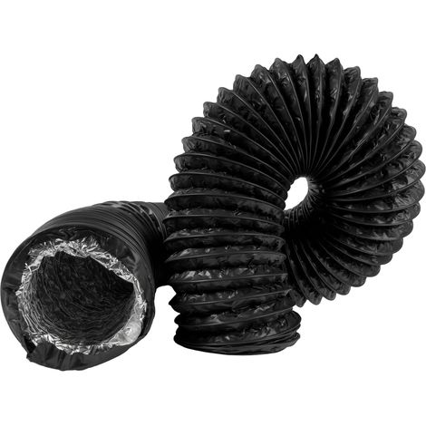 Abluftschlauch aus PVC – Für Dunstabzugshauben, Klimaanlagen, Wäschetrockner, Ablufthauben – Schwarz – 125 mm x 6 m (1/5)