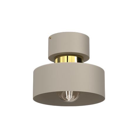Plafonnier rond crème doré métal Marti E27 15W Luminex