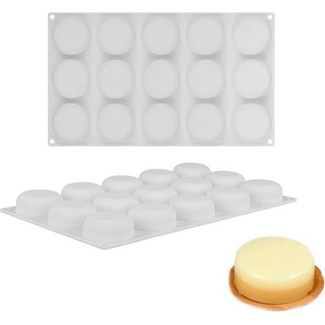 2 pezzi stampo in silicone 3D tortiera rotonda dispositivi per decorare torte stampo per mousse stampo per dessert tortiera per cuocere cupcake, stampi per sapone, gelatina, budino, cioccolato, gelato (1/5)