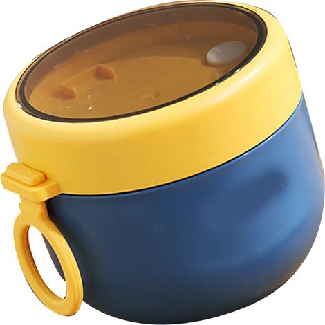 Isolierter Frühstücksbecher mit Deckel aus Edelstahl 304, Löffel, Milch- und Suppenbehälter, tragbarer Behälter für Schule und Büro, blau (1/5)