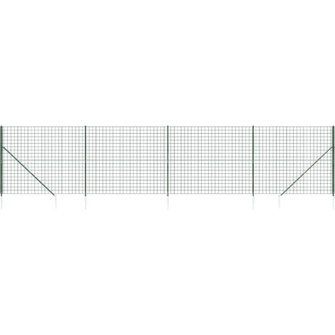 Maison Exclusive - Maschendrahtzaun mit Bodenhülsen Grün 1,8x10 m