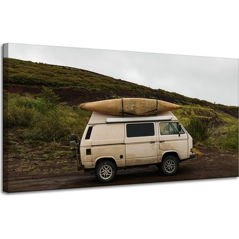 Leinwanddruck Vintage-Wohnmobilreise 120x60 cm