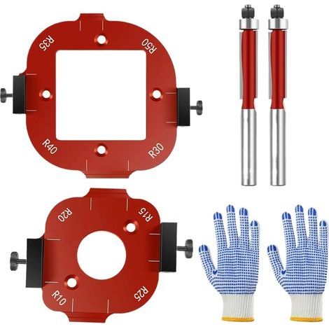 Router Template, Corner Jig, Routing Guide, Arc Cutter, Aluminum Tool, Wood Router, Edge Shaper, Carpentry Gear, Accessory, Positioning Plate with Evenly Finish for Easy Setup (1/4)